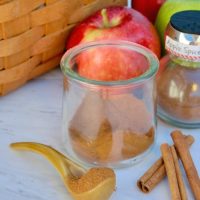 apple spice mix in a clear jar