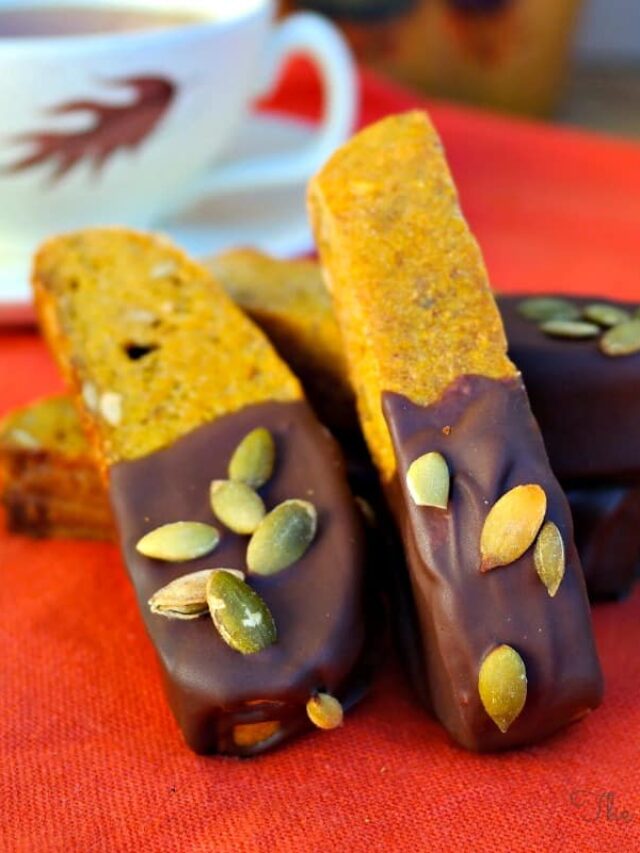 Pumpkin Biscotti Dipped in Chocolate Story