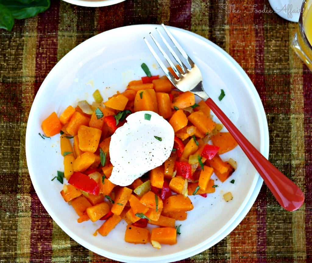 Butternut Squash Hash with Poached Eggs - The Foodie Affair