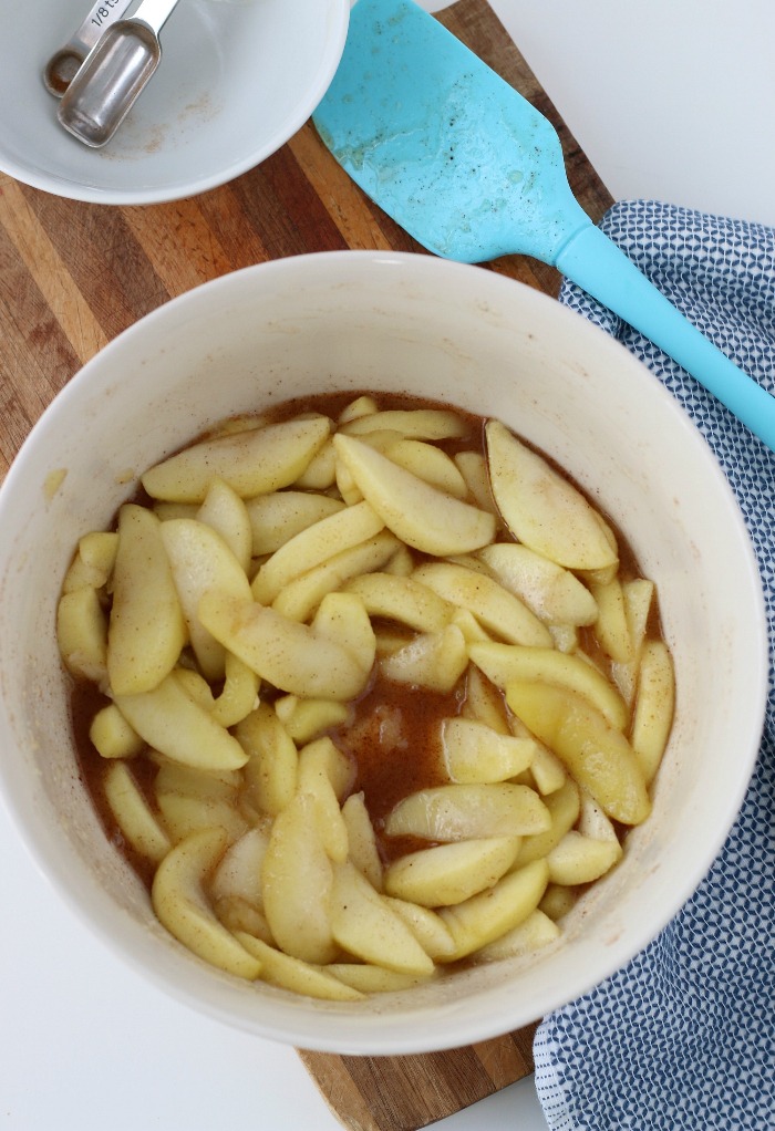 Now the apple pie filling to freeze is starting to come together, it's almost ready!