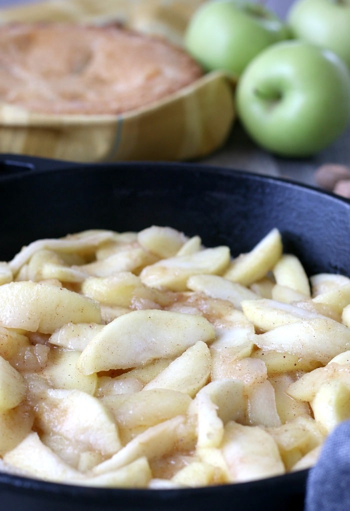 An up close view of the finished apple pie filling to freeze for later use!