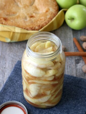 The freezer apple pie filling goes into canning jars so nicely!