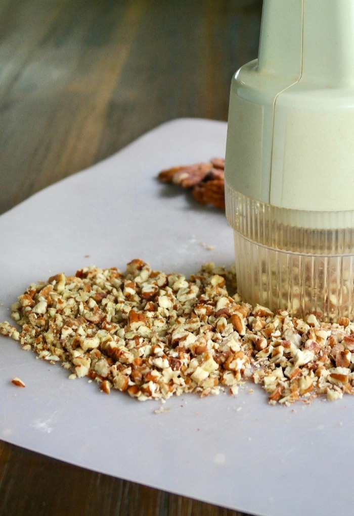 chopped pecans to go into Mexican wedding cookie recipe