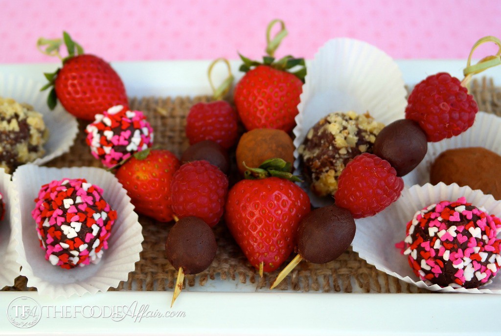 Chocolate Truffles with fresh berries for Valentine's Day !