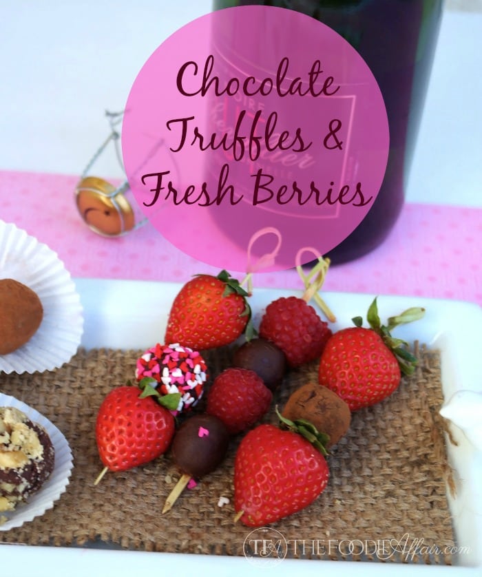 Chocolate Truffles with fresh berries for Valentine's Day !