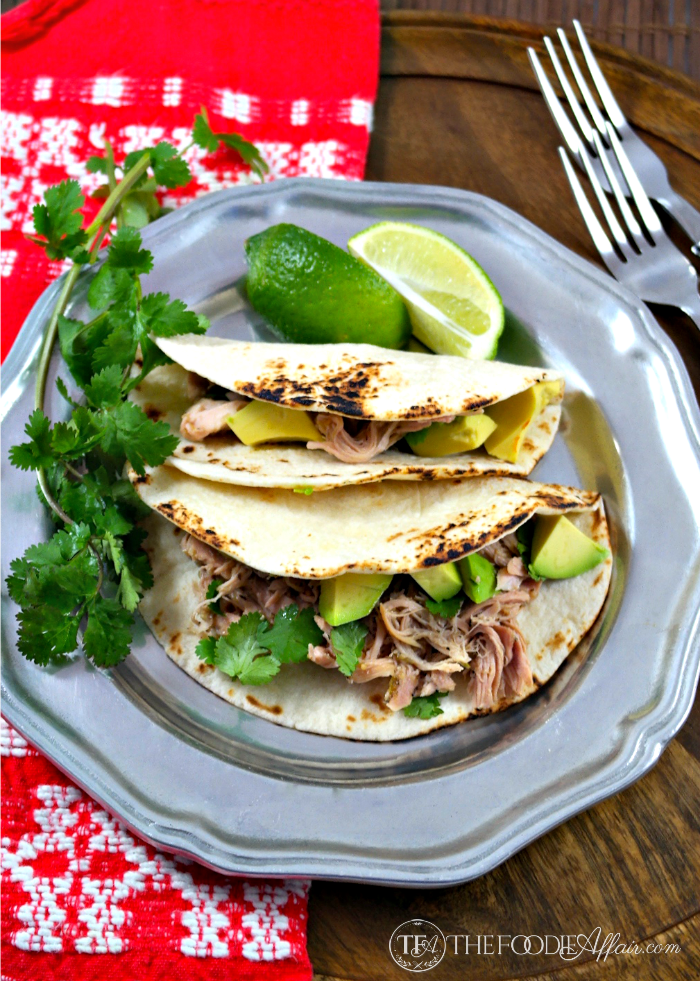 Slow Cooker Salsa Verde Chicken Tacos - The Foodie Affair