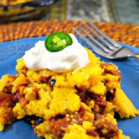 Turkey Chili Cornbread Pie - The Foodie Affair