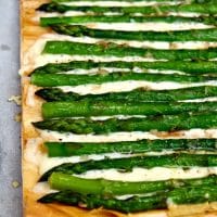 Asparagus Fontina Tart on puff pastry