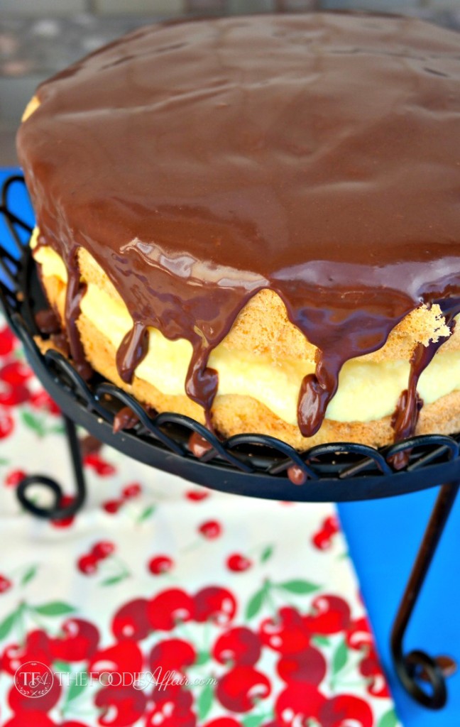 Best Boston Cream Pie On A Black Cake Platter