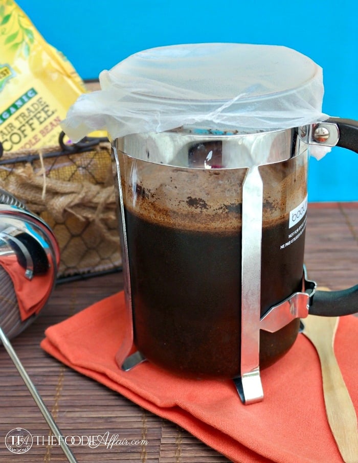 Fresh French pressed coffee