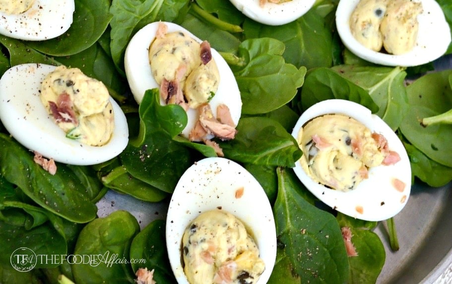 Smoked Salmon Deviled Eggs - The Foodie Affair