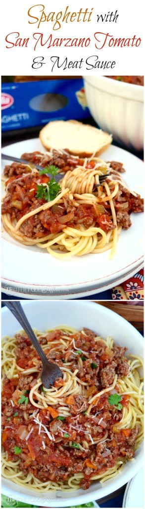 Barilla® Spaghetti with San Marzano Tomato & Meat Sauce - The Foodie Affair