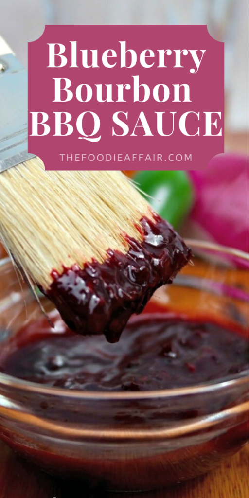 Fresh homemade BBQ sauce made with blueberries and bourbon. Sweet and tangy flavor that tastes delicious on any protein! Fire up the grill! #grilling #sauce