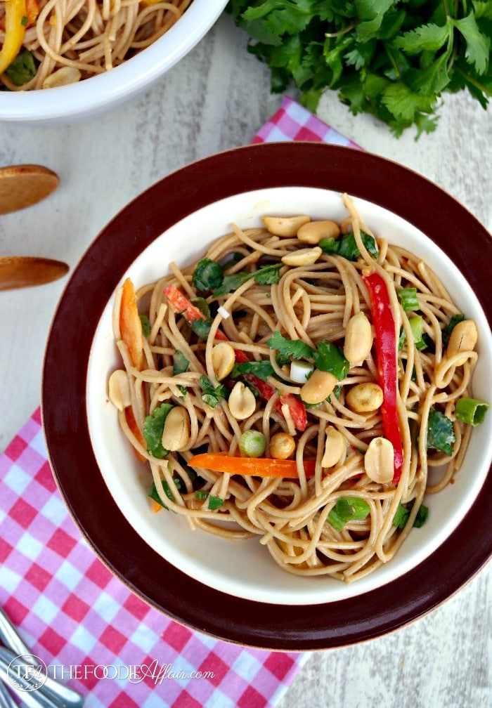 Whole Wheat Pasta with Peanut Sauce - The Foodie Affair