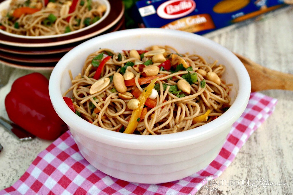 Whole Wheat Pasta with Peanut Sauce - The Foodie Affair