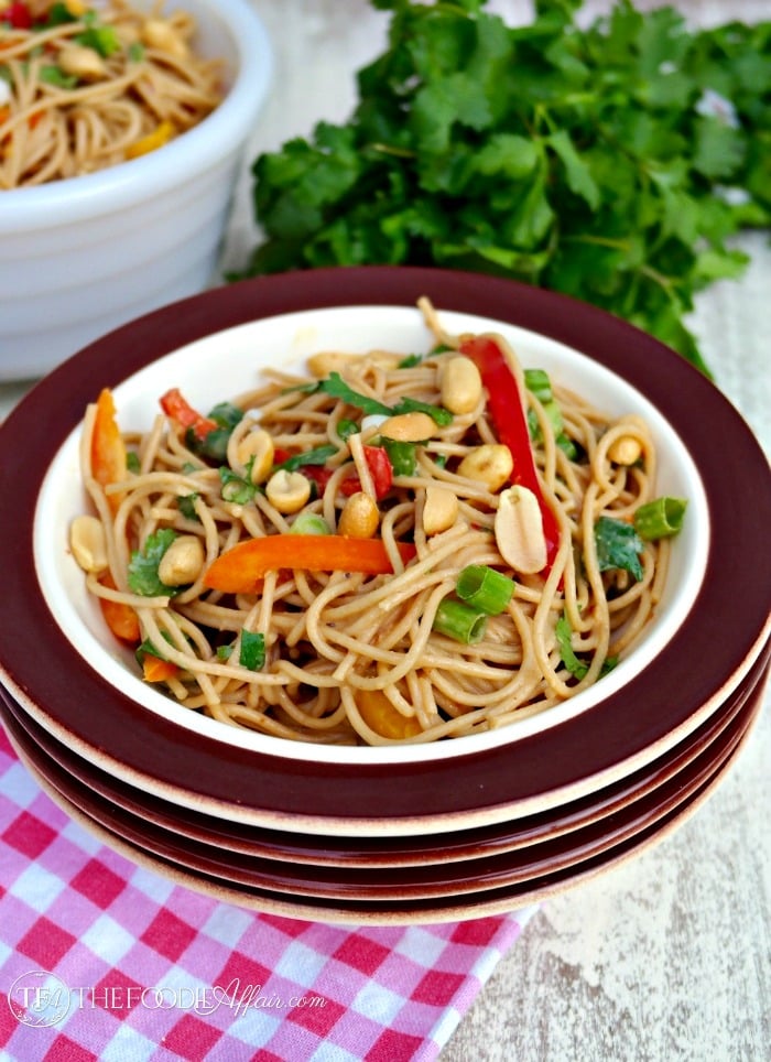 Whole Wheat Pasta with Peanut Sauce - The Foodie Affair
