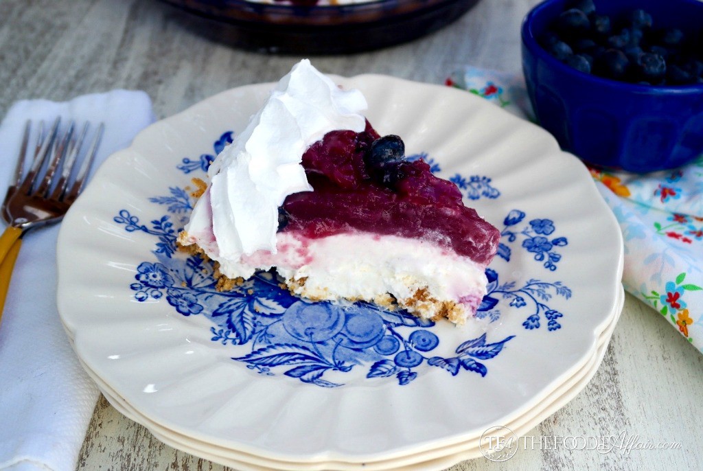 No Bake Blueberry Cream Cheese Pie - The Foodie Affair