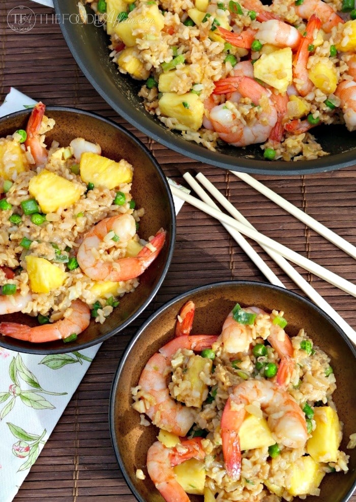 Quick and Easy Shrimp and Pineapple Fried Rice made - The Foodie Affair