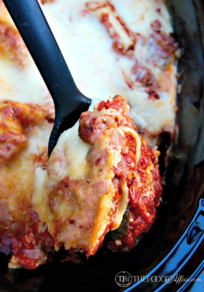 Easy Lasagna made in the slow cooker - The Foodie Affair