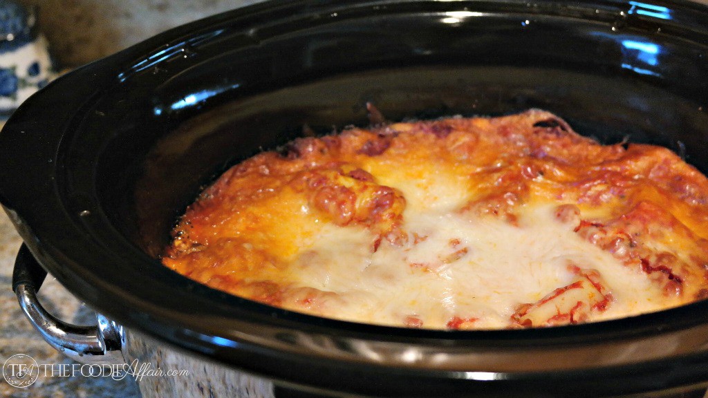 Easy Slow Cooker Lasagna with no bake noodles - The Foodie Affair