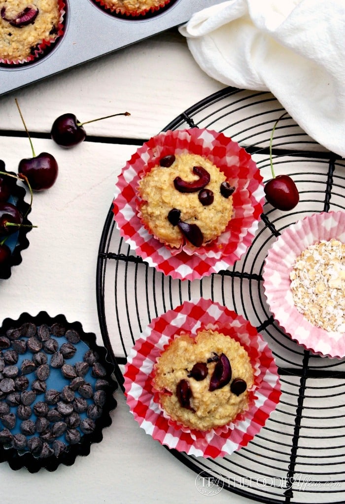 Low Fat Cherry Chocolate Oatmeal Cups - The Foodie Affair