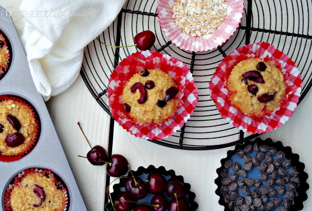 Low Fat Cherry Chocolate Oatmeal Cups - The Foodie Affair