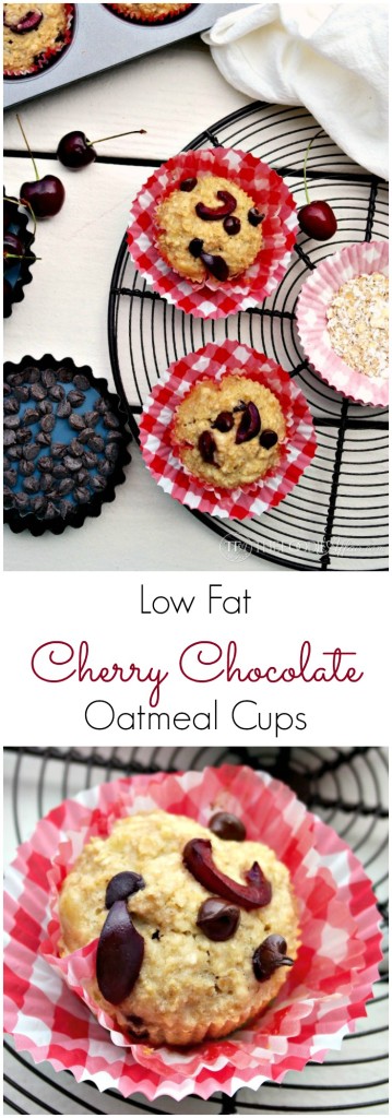 Low Fat Cherry Chocolate Oatmeal Cups - The Foodie Affair