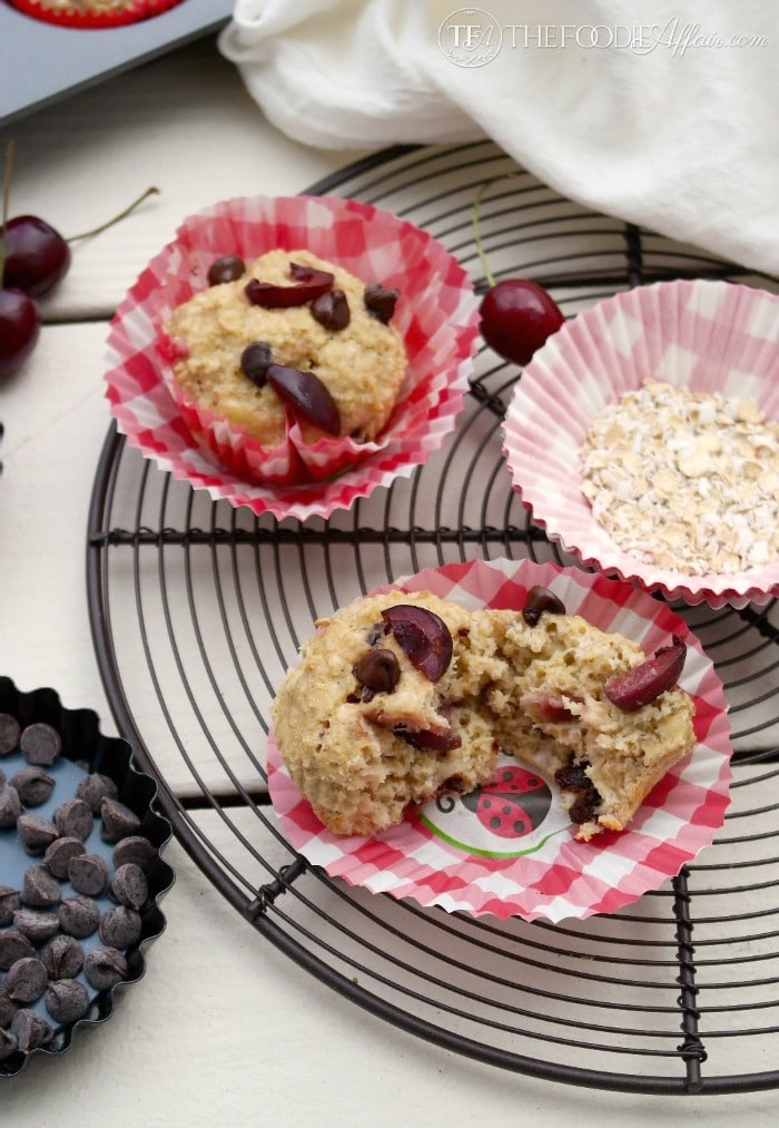 Low Fat Cherry Chocolate Oatmeal Cups - The Foodie Affair