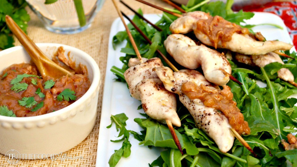 Chicken Skewers with Peanut Sauce - The Foodie Affair