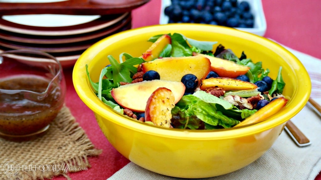 Light Poppy Seed Dressing with Greens & Summer Fruit