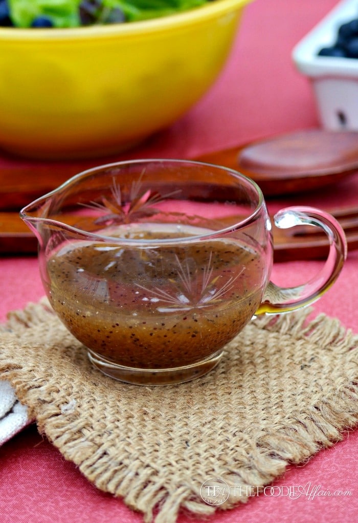 Poppy Seed Dressing Lightened up!  Serve with Greens & Summer Fruit