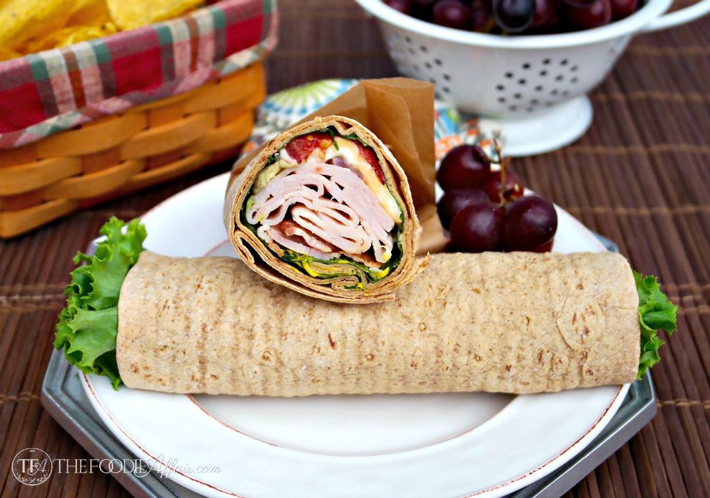 Turkey wrap sandwich with honey mustard sauce - The Foodie Affair