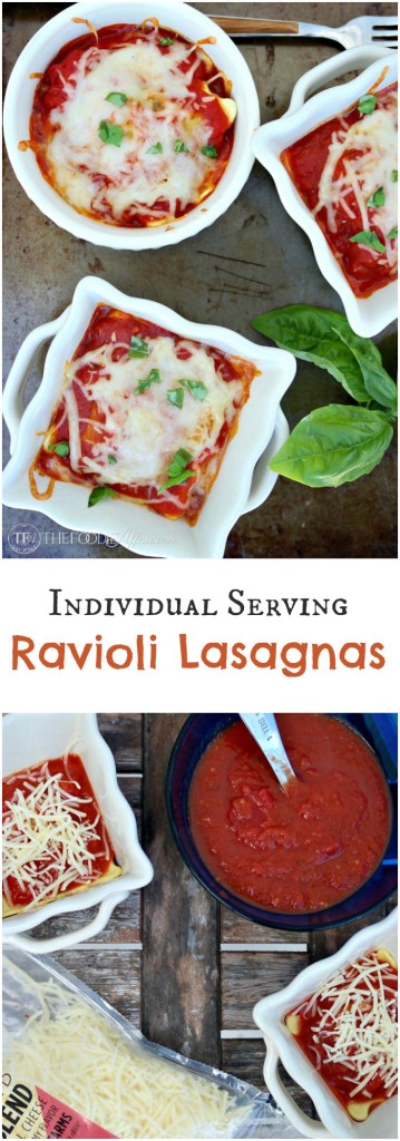 Easy Ravioli Lasagnas served in individual ramekins. The Foodie Affair