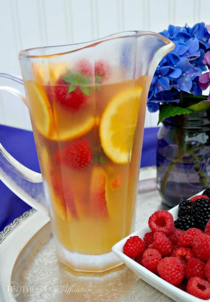 Sparkling Sangria is refreshing cocktail made with white wine, fruit juice, fresh fruits and then topped with sparkling wine like Cava. This festive drink is perfect for any celebration! The Foodie Affair 