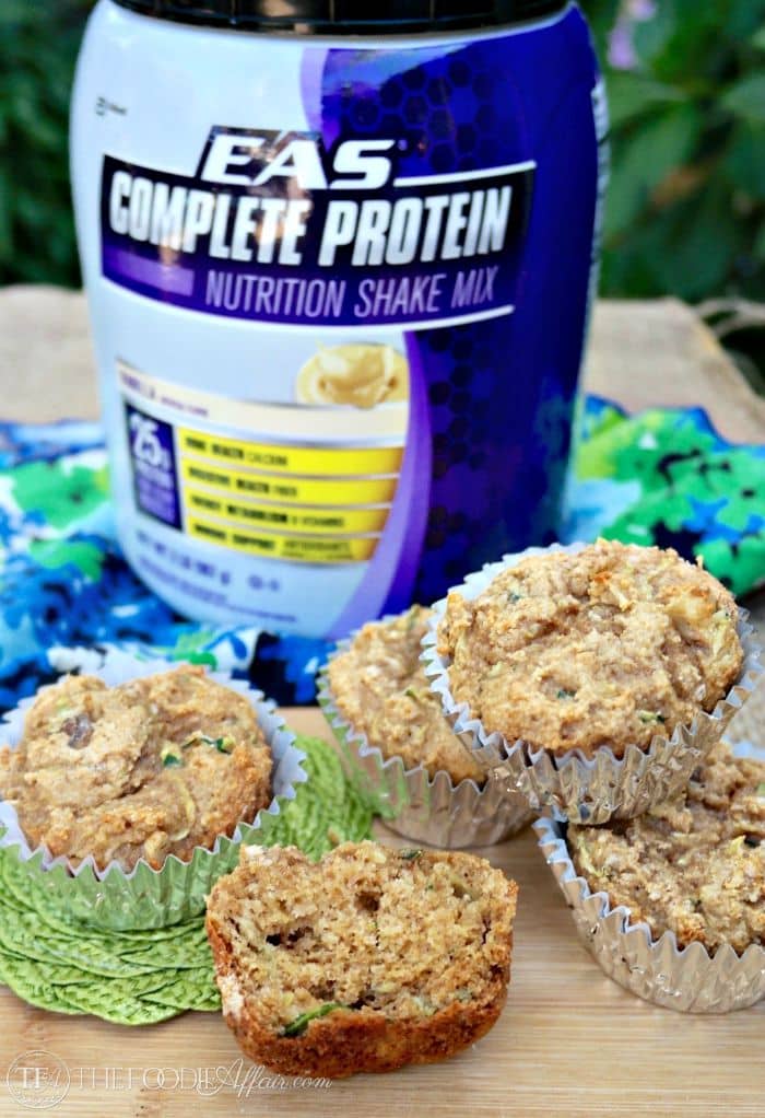 Zucchini Protein Muffins with Chopped Walnuts