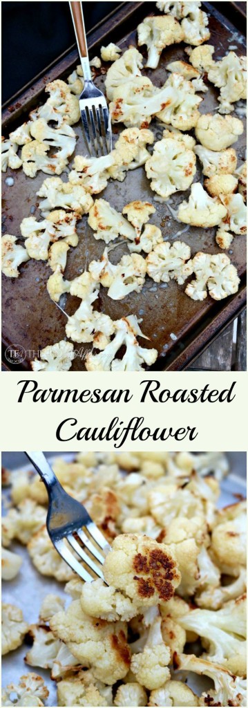 Parmesan roasted cauliflower is a simple and flavorful side dish to any main meal. The slightly nutty flavor is enhanced with a sprinkle of cheese. The Foodie Affair