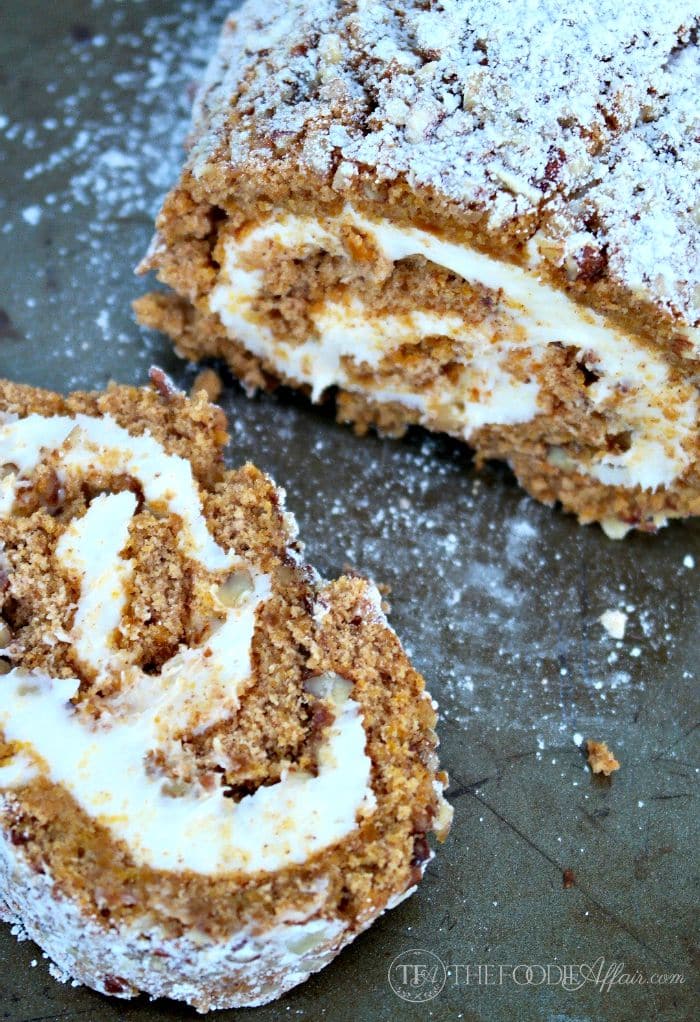 Pumpkin Roll with Pecans