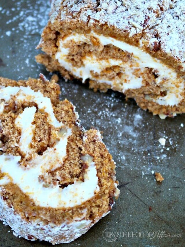 Pumpkin Roll with Pecans