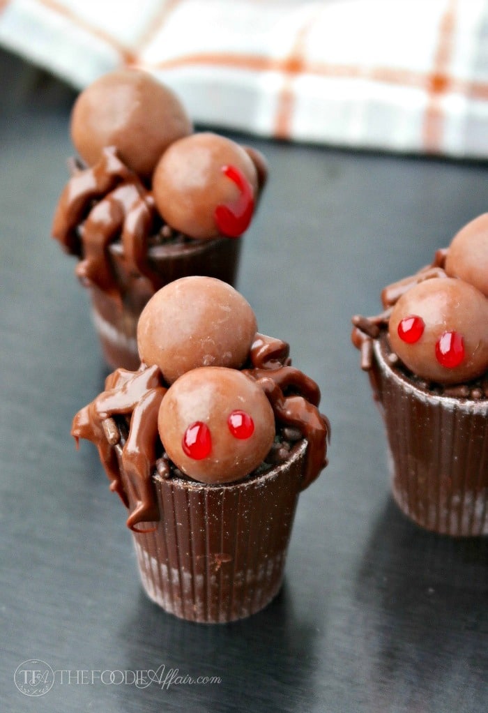 Halloween Chocolate Peanut Butter Spider Treat will be a perfect addition to a party celebrating the fun holiday! The Foodie Affair
