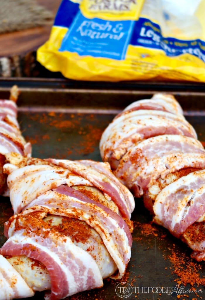 Bacon Wrapped Chicken Recipe with dry rub spices