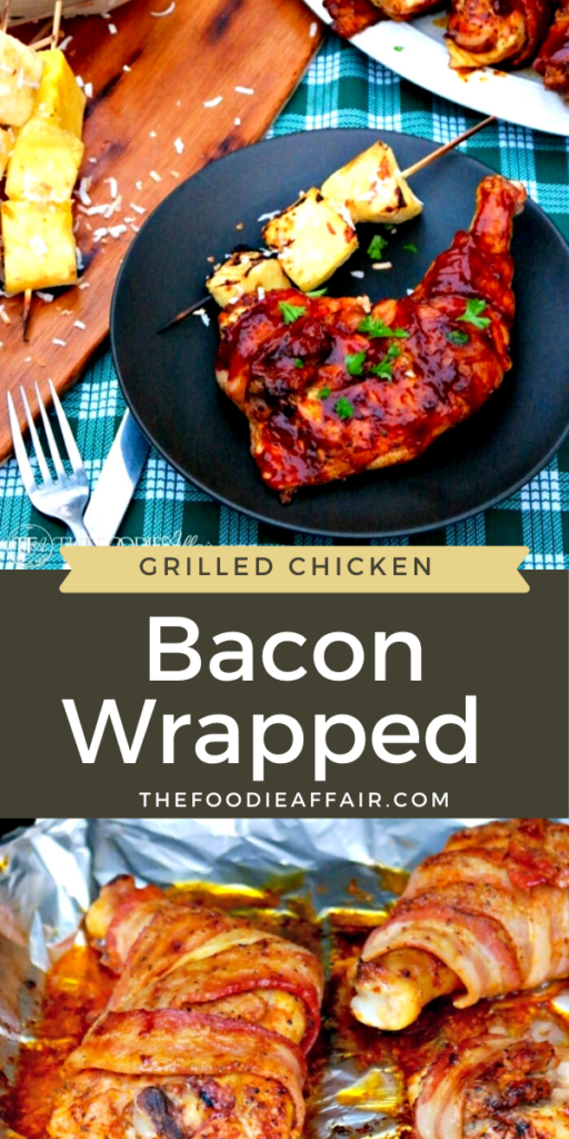 Grilled bacon wrapped chicken full of flavor using a rub and bbq sauce and grilling using the indirect method. #grill #keto