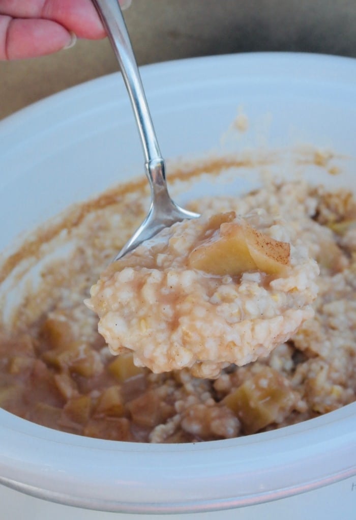 Oatmeal cooked and ready to be enjoyed.