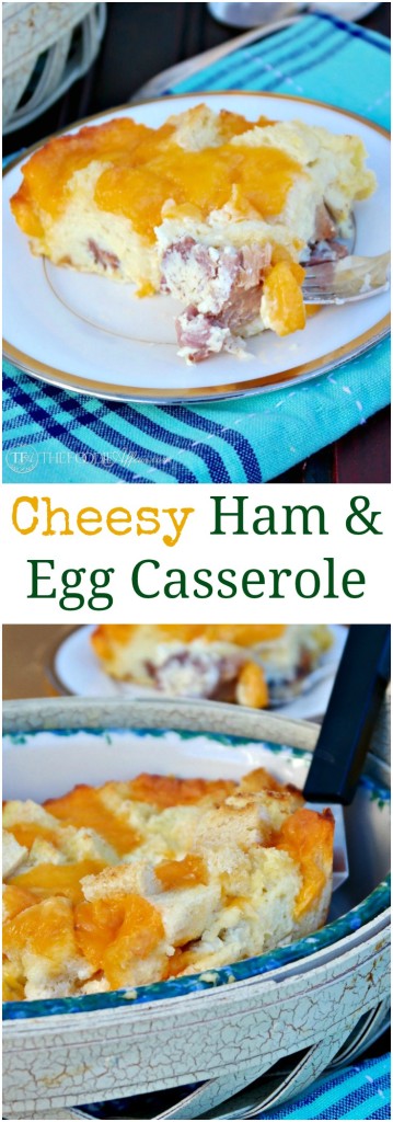 Gooey cheesy overnight ham egg casserole is sure to please a crowd! Make this a day ahead for easy entertaining! The Foodie Affair