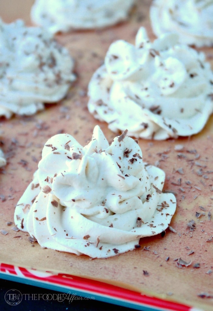 Peppermint Mocha Frozen Whipped Cream for adults! Add to your hot cocoa or coffee! The Foodie Affair