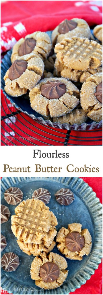 Simple flourless peanut butter cookies. Keep them simple with the traditional criss-cross pattern or add chocolate!! The Foodie Affair