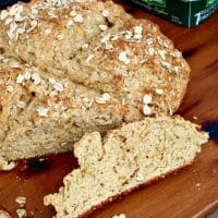 Irish Brown Soda Bread with whole wheat pastry flour, wheat germ, old-fashioned oats and brown sugar! This hearty and flavorful bread is fabulous right out of the oven with butter! The Foodie Affair