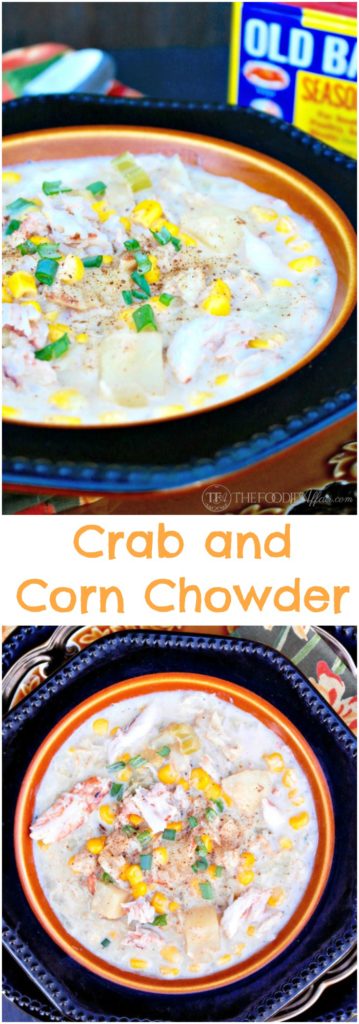 Corn and Crab Chowder is a creamy and simple dish that is on the table in 30 minutes! The Foodie Affair