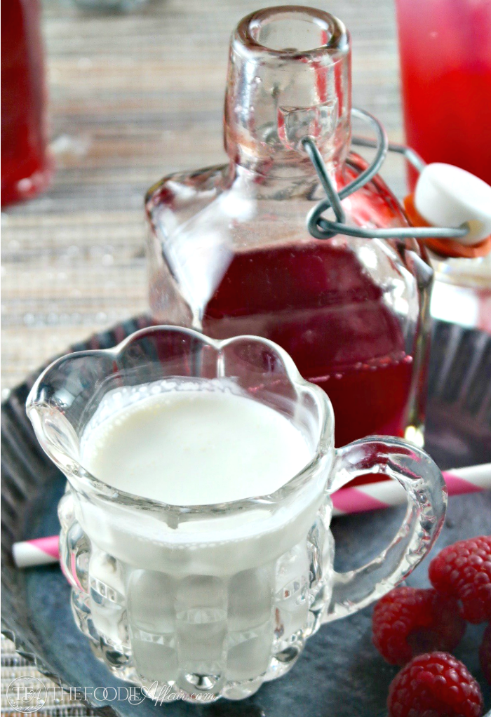 cream and raspberry syrup for Italian soda recipe