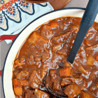 Rich hearty Beef Stout Stew with potatoes, carrots and celery for a complete Irish main dish! The Foodie Affair