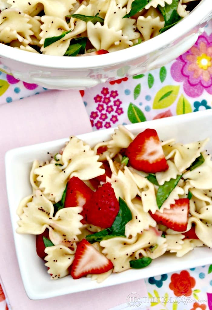 Strawberry Spinach Pasta Salad